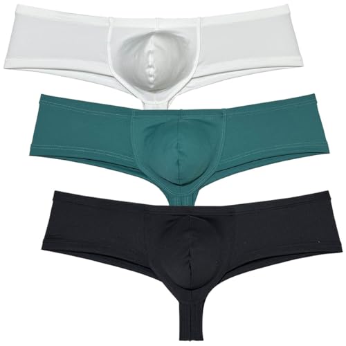 Men Half Coverage Skimpy Briefs Athletic Underwear Brazilian Bikini Boxer Briefs Skin Feel Micro Fabric Underpants