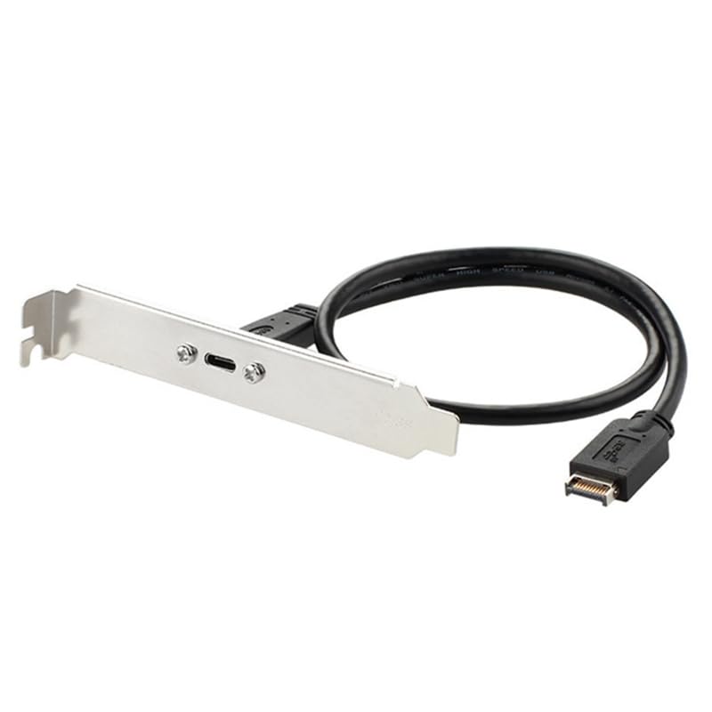 Chougnar USB 3.1 Front Panel Type E to Type C Extension Cable 10 Gbit/S Internal Adapter Wire (50cm) with PCI Baffle