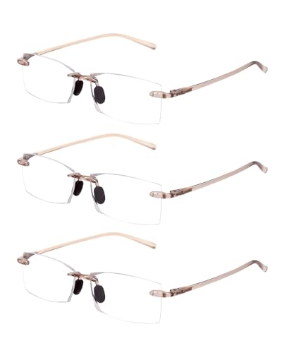 Image of TERAISE Rimless Reading Glasses Comfortable Lightweight Frameless Reader Men Women Blue Light Blocking Computer Eyeglasses