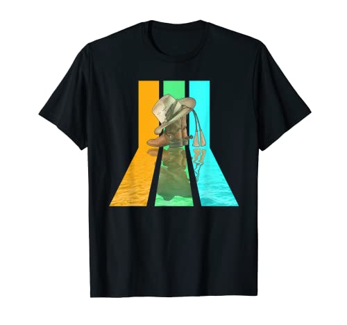 Retro 80s Vintage Estilo Vaquera Botas Rodeo Camiseta