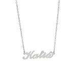 Collana in acciaio con il nome per donna regolabile colore argento anallergica girocollo regolabile (Katia)