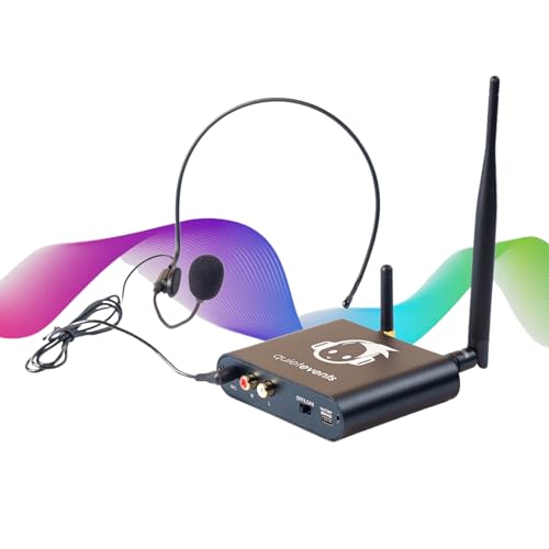 Ultra 10-Channel Silent Disco Transmitter – 900MHz UHF Stereo RF Audio | 1500 Ft Range | RCA Input & Mic | Hi-Fi Sound | 12Hr Battery | Compatible w/ “U” Frequency Headphones | FCC CE RoHS Certified