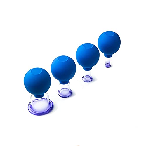 Lot de 4 ventouses en verre avec balle d'aspiration - 4 tailles