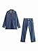 Women's Clothing European and American Style All-Match Denim Shirt High Waist Denim Pants Blue M