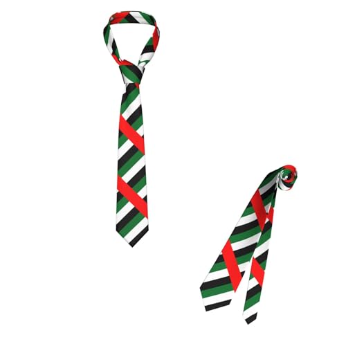 YiiLi United Arab Emirates Flag Necktie Patriotic Pride Ties For Men Formal Business Graduation