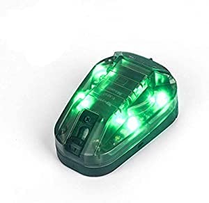 SBGJMY Tactical Helmet Signal Light, 4 Modes with Visible LED/IR/Strobe Light, Outdoor Sports Survival Light with Velcro Fast Helmet Lamp (Green)