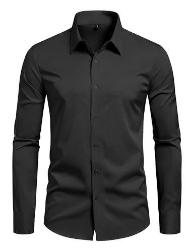 Men's Athletic Slim Fit Long Sleeve Button Down Shirts for Gym Business Casual Stretch Tops...
