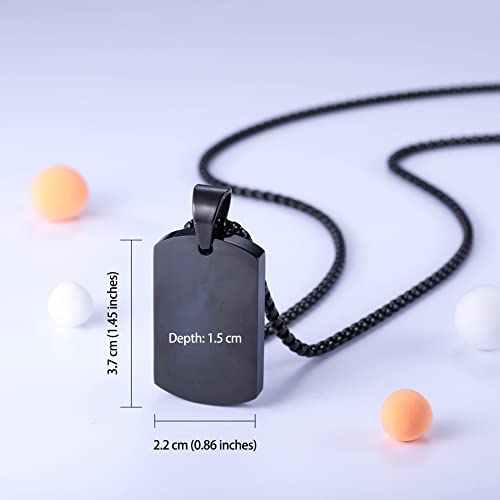 Otxixto Personalized Dog Tag Pendant Urn Necklace, Engraving Photo/Name/Date/Calendar Customized For Men Women Boy Girl Dog Cat Pet Stainless Steel Ashes Memorial Keepsake Cremation Jewelry Funnel Kit #TOP5