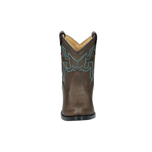 Image of Smoky Mountain Boots Toddlers' Monterey Western Boot, Brown /Turquoise Stitch, Medium, Size 6
