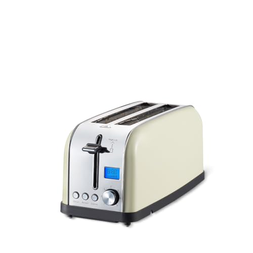 PRIXTON Tostadora Bianca Pro, Tostador con 2 Ranuras para 4 Tostadas, Potencia 1500 W, 7 Niveles de...