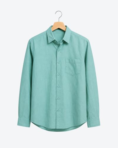 Image of Arvest Men's Solid Linen Casual Shirt | Regular Fit | Breathable | Full Sleeve