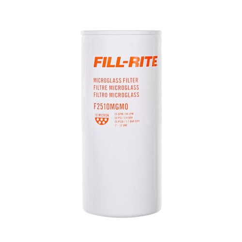 Image of Fill-Rite F2510MGM0 1 inch-12 UNF 10 Micron Microglass Fuel Filter, Up to 25 GPM, Spin-On Particulate Filter for Fuel Transfer Systems, Removes Dirt, Rust & Contaminants
