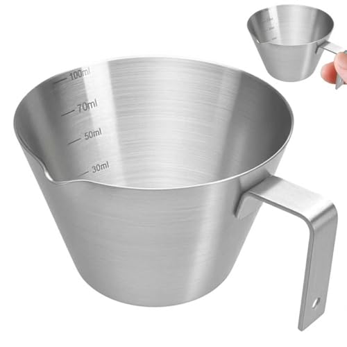 Vaso medidor espresso acero inox 100 ml con mango miniatura 1