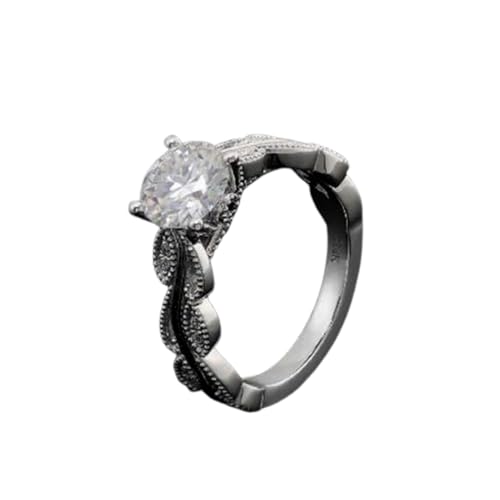 Bague de fiançailles moissanite en argent 925 massif brillant éternel