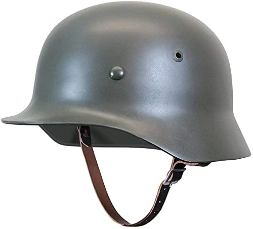QMZDXH WW2 German Elite WH Army M35 M1935 Casco De Acero Casco De Seguridad De Segunda Guerra Mundial con Forro De Cuero Stahlhelm Cover