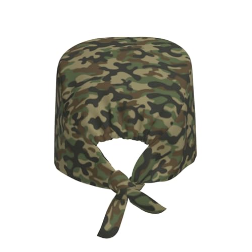 Image of Adjustable Working Cap Breathable Unisex Women Men Elastic Bandage Tie Back Hats Scrub Nursing Doctor Surgeon Cap
