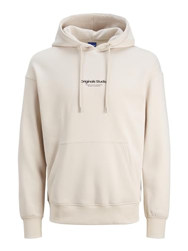JACK & JONES Herren Hoodie Kapuzenpullover JORVESTERBRO - Relaxed Fit S-XXL, Größe:XL, Farbe:Moonbeam 12241687