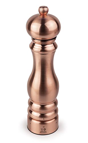 PEUGEOT - Paris Chef u'Select 22 cm Pepper Mill + Pepper Included - Made of Stainless Steel - 6 Predefined Grind Settings - Made in France - Copper Colour