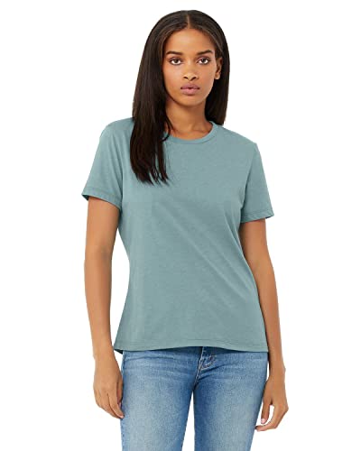 Ladies' Relaxed Heather CVC Short-Sleeve T-Shirt - HTHR BLUE LAGOON - XL