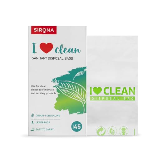 Image of Sirona Sanitary Disposal Bags - 45 | Leakproof, Odor-Concealing Disposal for Tampons, Pads, Liners & More | Hygienic & Travel-Friendly (45 Pack)