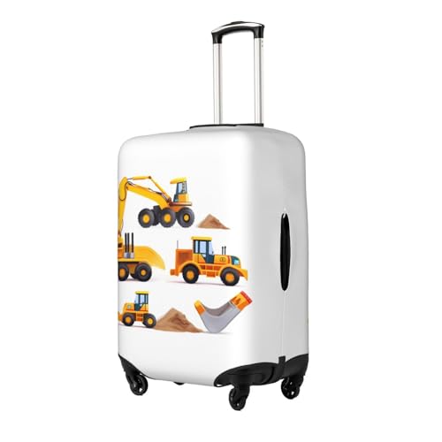 Machinery Truck and Loader Travel Luggage Cover Fits 22"-24" Luggage, Cartoon Washable Spandex Suitcase Covers for Work Outdoor2
