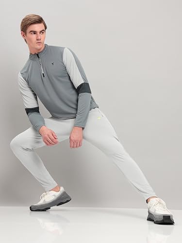 Image of TECHNOSPORT Mens Polyester Slim Fit Activewear Track Pant with SPF50+ for Running, Workout Wear Antimicrobial & Quick Dry