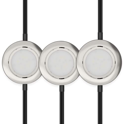 Getinlight Swivel Led Puck Light Kit With Etl List, Recessed Or Surface Mount Design, Bright White 4000K, Brushed Nickel Finish, (Pack Of 3), In-0107-3-Sn-40 #TOP7