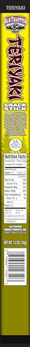 Image of Old Trapper Teriyaki Snack Sticks, 1.2-Ounce Individually Wrapped Packages, Natural Wood Smoked Meat Snacks, 11 Grams of Protein per Serving (Pack of 24)