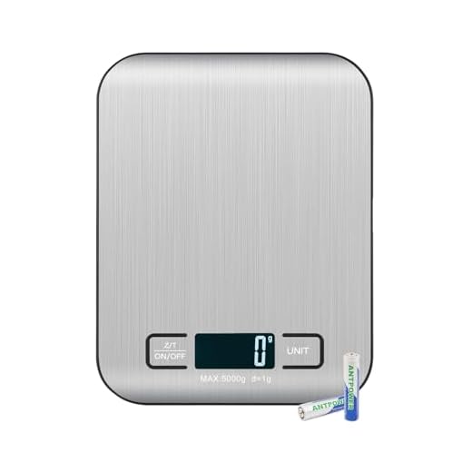 Kitchen Scales Digital, 11lb/5kg Ultra Thin Food/Cooking/Baking Scale,1g/0.1oz Precise Graduation 5 Units Tare Function Touch Button, Backlit LCD High Precision, Stainless Steel-5kg