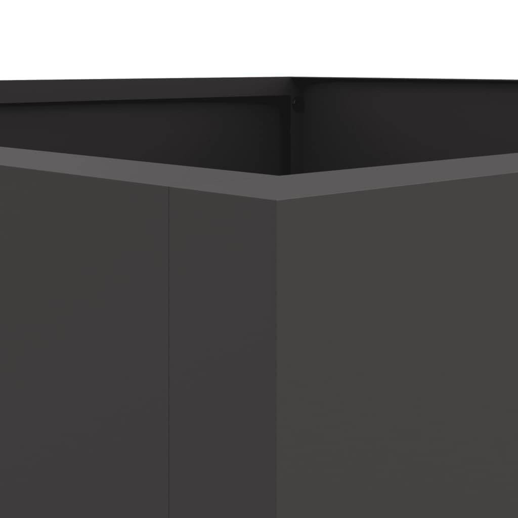 vidaXL Jardinière, Bac à Fleurs, Pot de Plantes, Boîte à Fleurs, Jardinière Surélevée de Jardin Patio Terrasse, Noir 52x48x75 cm Acier