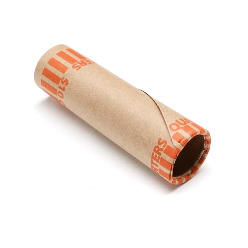Huron Crimped Quarter Coin Wrapper, $10 Roll Orange (1000 pcs)