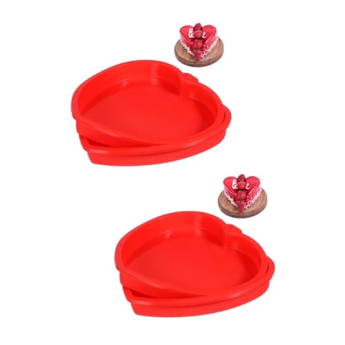 Garneck 4pcs Heart Shaped Cake Pans Nonstick Silicone Mold for Baking Cakes Jellies Brownies Versatile Safe Bakeware for Special Occasions Celebrations