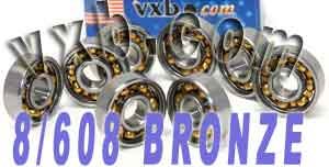 8 Skateboard Bearing Bronze Cage Open Ball Bearings VXB Brand