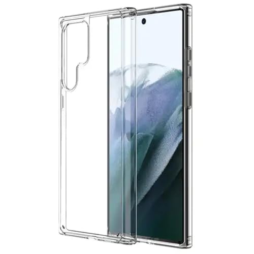 Image of KAPAVER Hybrid Crystal Clear Back Cover Case for Samsung S22 Ultra | Protective Shockproof Hard PC Soft Flexible TPU Cover