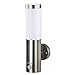 Produktbild Grafner Design Edelstahl Wandlampe mit Bewegungsmelder und 1x E27 Fassung, IP44 Wand Außenleuchte, 360° rundum Lichtschein, für außen und innen, Wandleuchte Lampen Außen Hoflampe PIR Fackel
