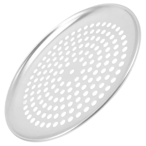 Hemobllo Bandeja de Pizza Redonda de Aleación de Aluminio para Horno Ventilación Uniforme para Hornear Rápido Herramienta Resistente para Pizzas Caseras y Profesionales