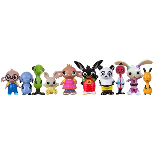 Bing - Set di 10 figure Set di pennelli e tutti i suoi fidanzati in una confezione - Con queste figure puoi ricreare tutte le scene della famosa serie per bambini - macchinari