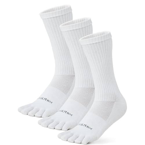 OrrinSports Calcetines Técnicos Coolmax de Dedos - 3 Pares Unisex para Running - Transpirables y Sin Costuras