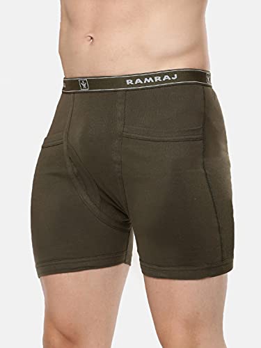Image of RAMRAJ COTTON Men Cotton Trunks - Multicolor| Outer Elastic Waistband With Double Side Pockets