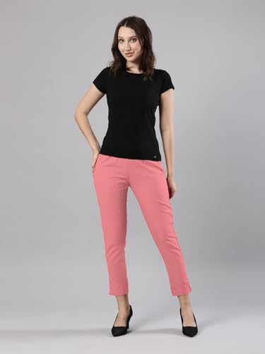 Image of Femmora Comfortable Fit Solid Straight Pant, Breathable Cotton Fabric with Side Zip Button Closure, for Women, Pack of 1