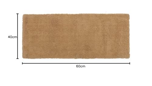 Image of Purav Light 2200 GSM Soft Fluffy Runner Mats (1.33 x 2 ft, Beige)| Durable & Washable Bedside Runner for Bedroom, Mat for Bathroom, Living Room Floor Home Decoration with Anti Skid Backing