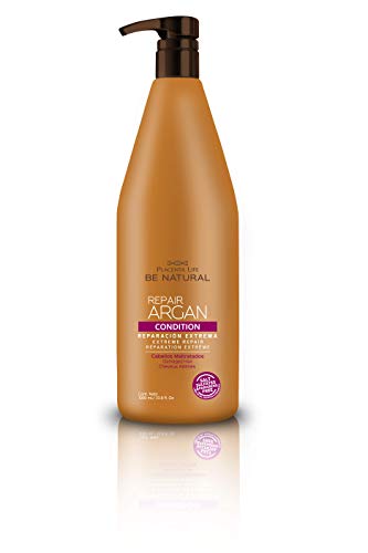 Be Natural Repair Argan, Acondicionador de Reparación para Cabellos Maltratados, Translúcido, 1000 mililitros Cover