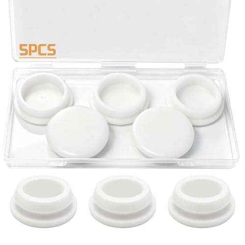 Image of 5PCS White Rubber Plugs for Holes, 1-1 /2 inch Round Silicone Plug for Round Holes DD044-38.6W
