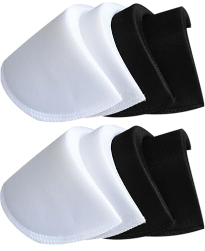 MiDube® Thickness 2cm / 0.78inch Foam Shoulder Pads Set Polyester Pad for Women Men Teens Sewing Accessories Clothes Set-in Shoulder Pads White and Black 2 Pairs