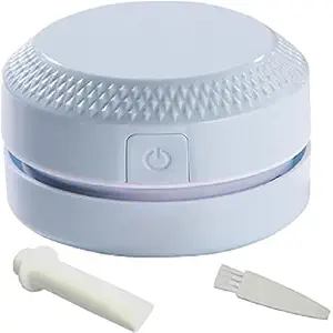 TWINZEN Desk Vacuum Cleaner, Upgraded Mini Table Vacuum Improved Details, 2 AA Batteries High Suction Durable Cordless Mini Vac Sucks up Tiny Items Crumbs Flakes for Desktop Drawer Countertop