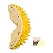 Rushbom Cat Self Groomer, Dog Cat Corner Groomer Durian Shape, Grooming Massage Brush Self Adhesive Wall Corner Scratcher Comb, ABS PVC Catnip Container Bright Color Cat Corner Scratcher