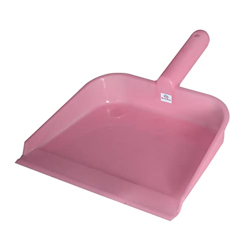 Image of Heart Home Plastic Lightweight 10 inch Dustpan with Comfort Grip Handle for Easy Sweep Broom, Pack of 2 (Pink & Blue)