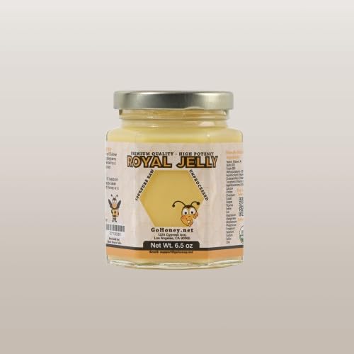 Royal Jelly Organic – Unfiltered Raw Royal Jelly Energy Supplement for Men and Women – Immune Support Supplement with Retinol, Vitamin B, Biotin, Niacin, – 6.5 oz, Glass jar