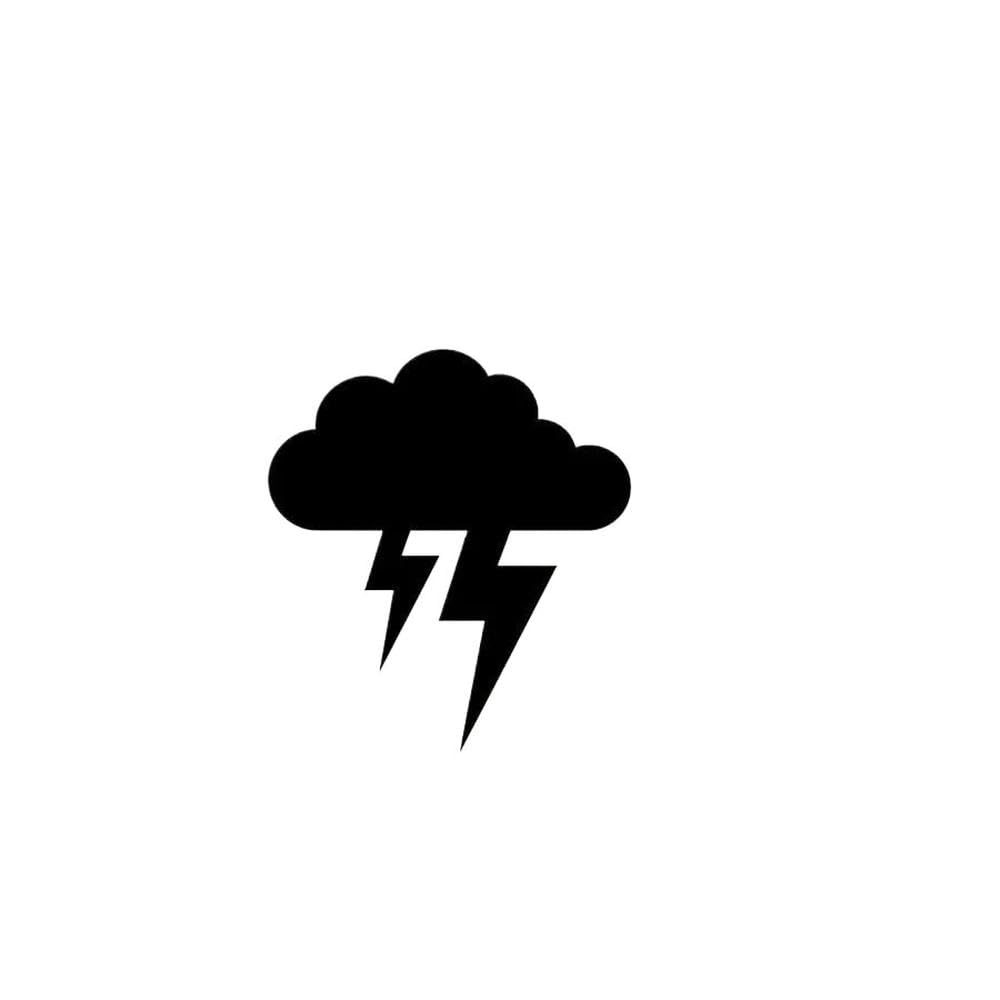 1Pc Black Lightning Cloud Vinyl Sticker Trendy Waterproof Decal for Car Motorcycle Scratch Cover