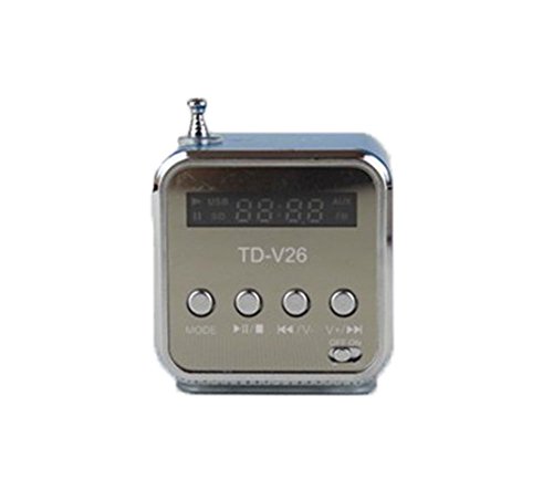 QLPD TIZUM Portable Mini Digital Speaker with Micro SD/TF/USB/FM - Silver